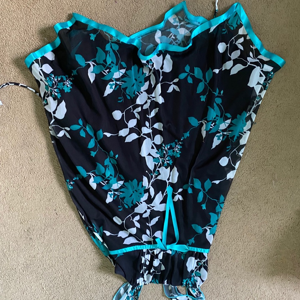 Blue and black floral dress
